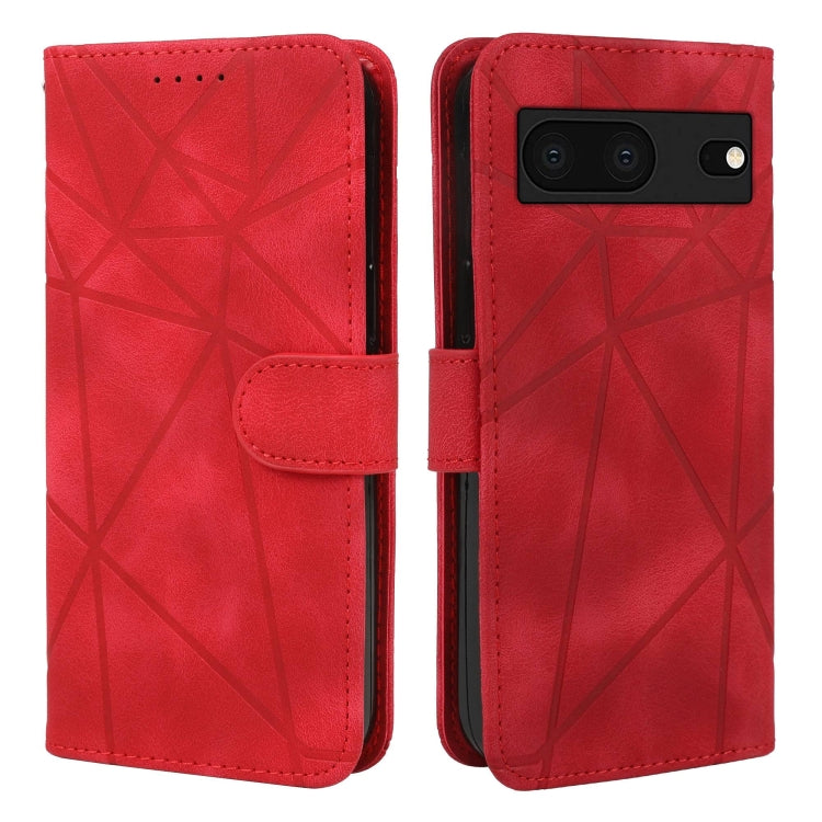 For Google Pixel 8 Skin Feel Geometric Lines Leather Phone Case