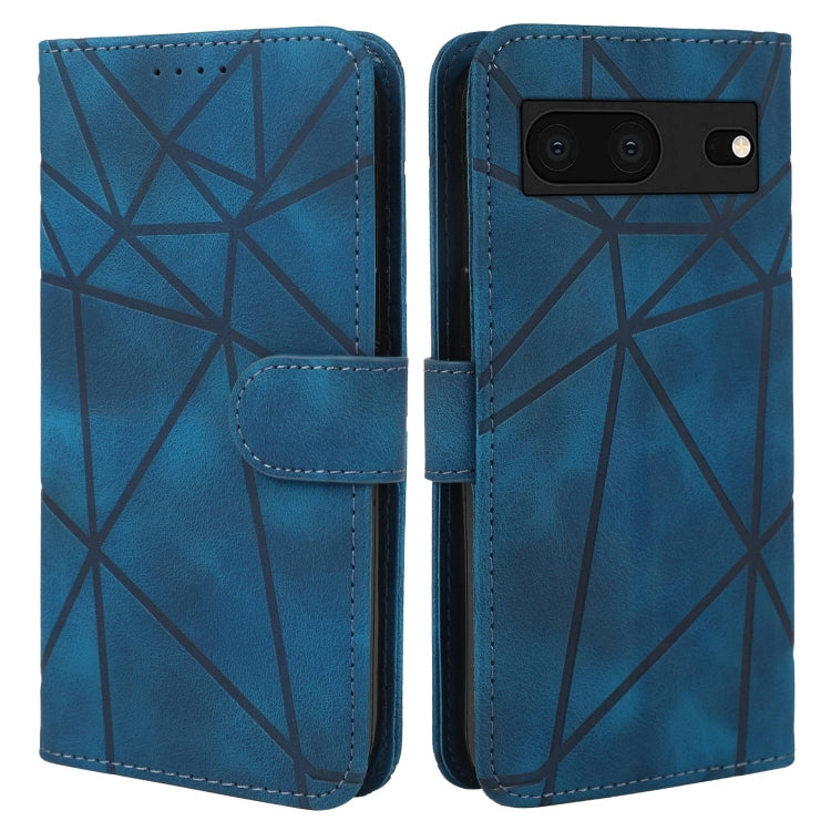 For Google Pixel 8 Skin Feel Geometric Lines Leather Phone Case