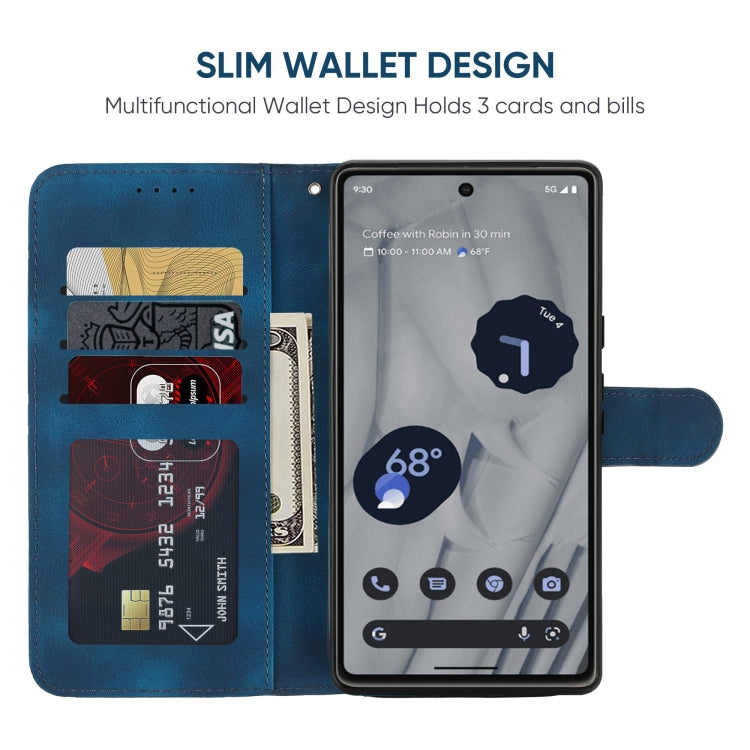 For Google Pixel 8 Skin Feel Geometric Lines Leather Phone Case