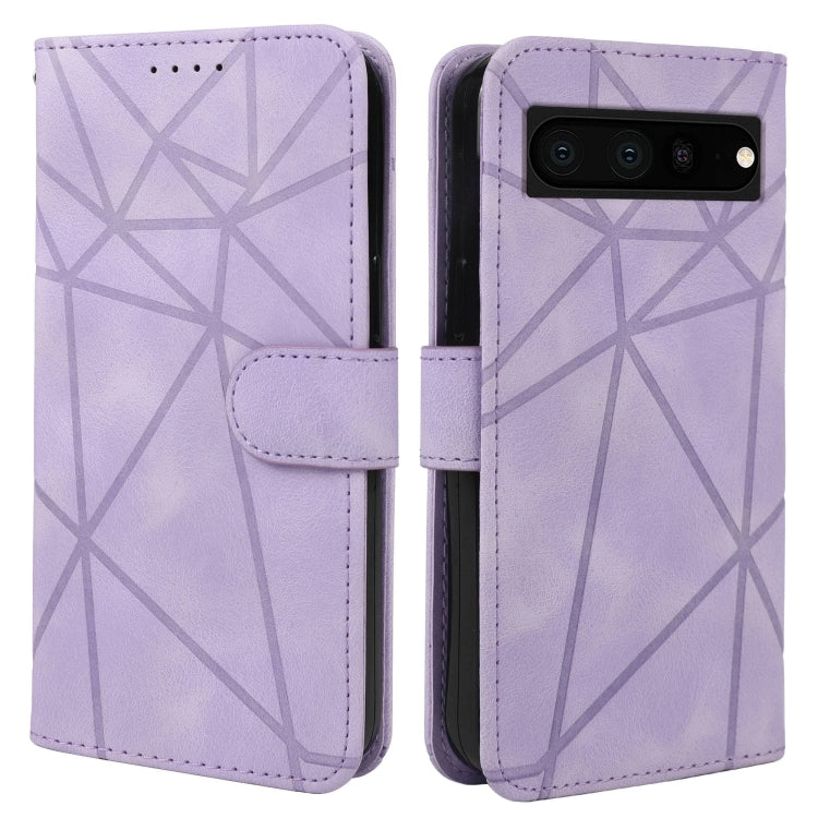 For Google Pixel 8 Pro Skin Feel Geometric Lines Leather Phone Case
