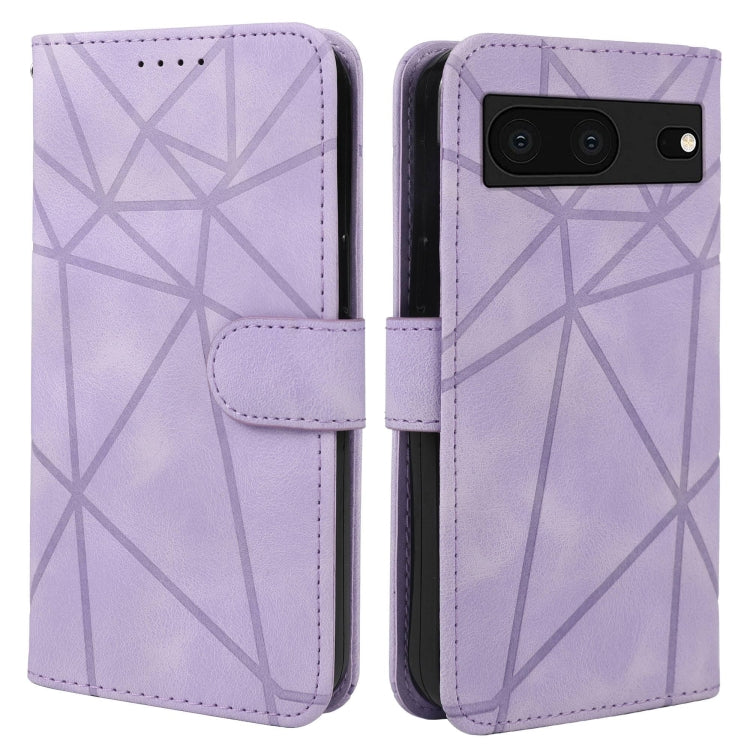 For Google Pixel 7 Skin Feel Geometric Lines Leather Phone Case