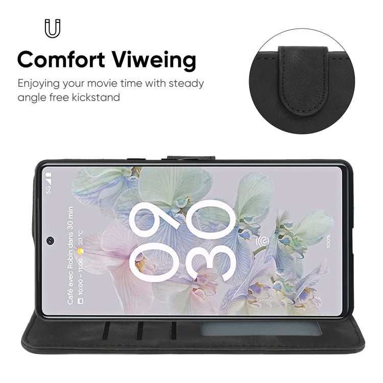 For Google Pixel 6a Skin Feel Geometric Lines Leather Phone Case