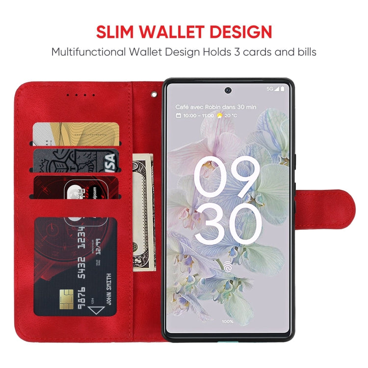 For Google Pixel 6a Skin Feel Geometric Lines Leather Phone Case