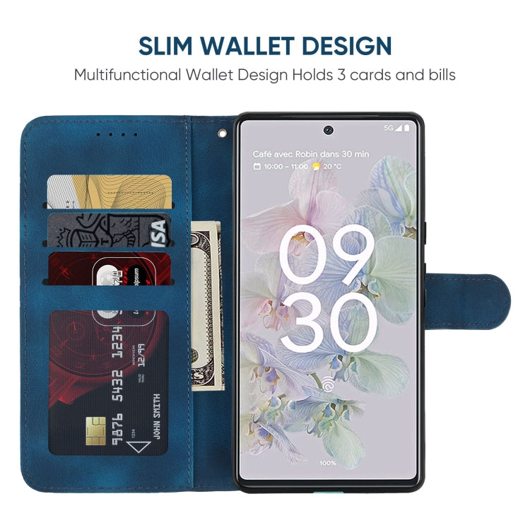 For Google Pixel 6a Skin Feel Geometric Lines Leather Phone Case