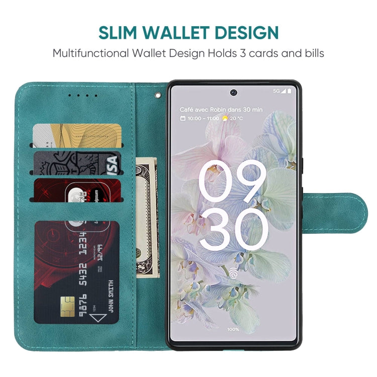 For Google Pixel 6a Skin Feel Geometric Lines Leather Phone Case