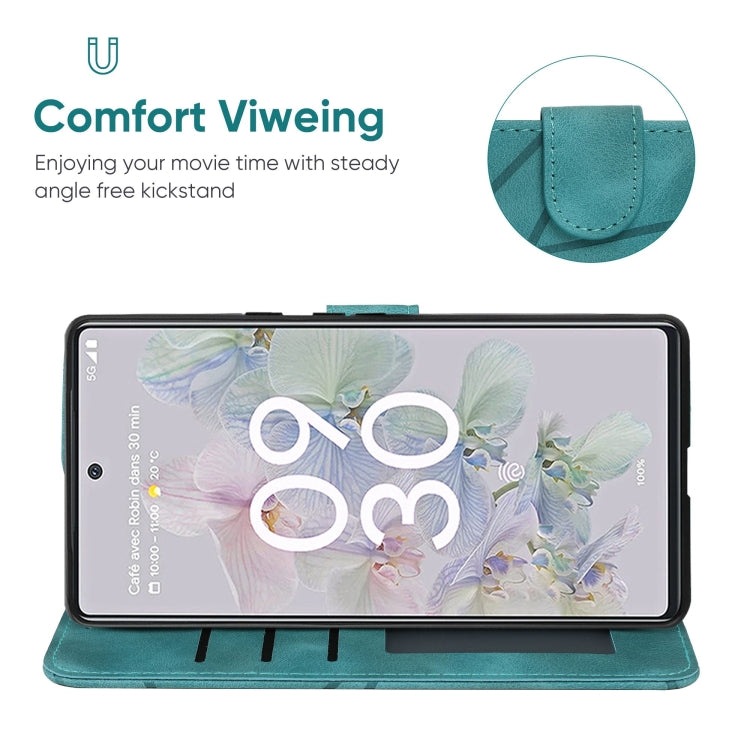 For Google Pixel 6a Skin Feel Geometric Lines Leather Phone Case