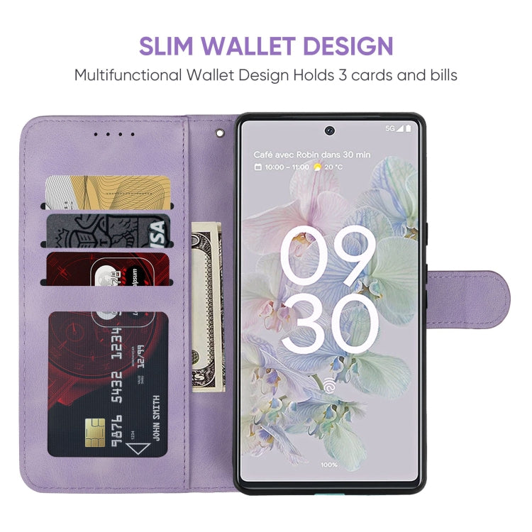 For Google Pixel 6a Skin Feel Geometric Lines Leather Phone Case