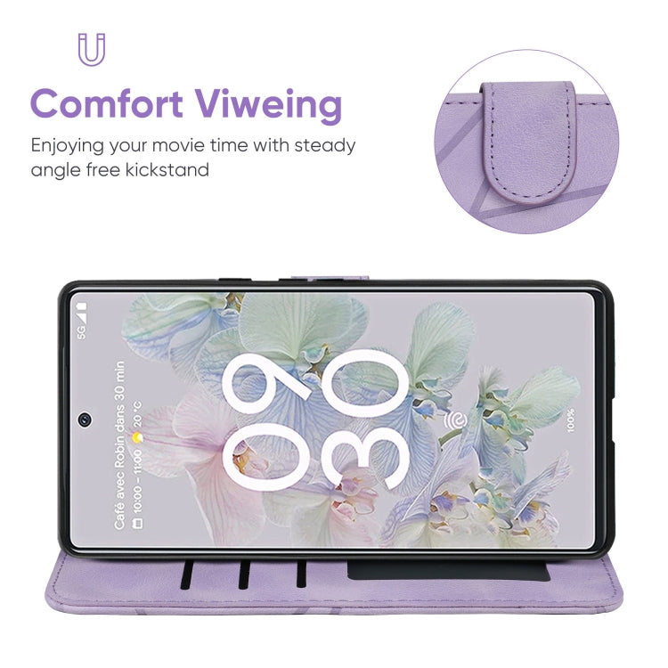 For Google Pixel 6a Skin Feel Geometric Lines Leather Phone Case