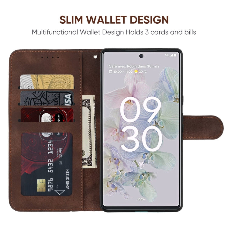 For Google Pixel 6a Skin Feel Geometric Lines Leather Phone Case