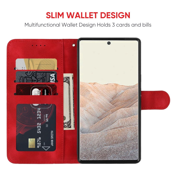 For Google Pixel 6 Skin Feel Geometric Lines Leather Phone Case