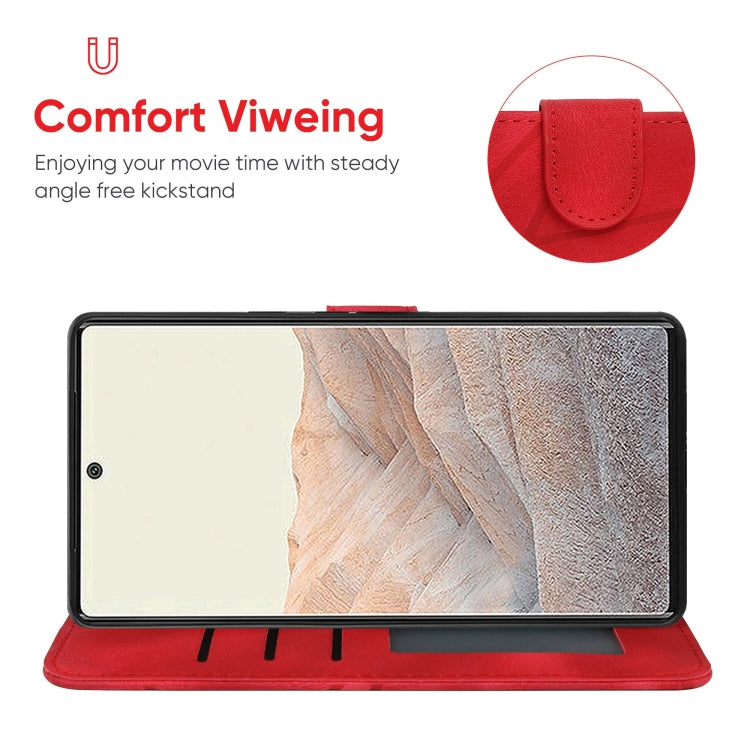 For Google Pixel 6 Skin Feel Geometric Lines Leather Phone Case