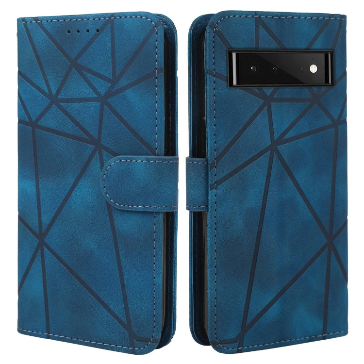 For Google Pixel 6 Skin Feel Geometric Lines Leather Phone Case