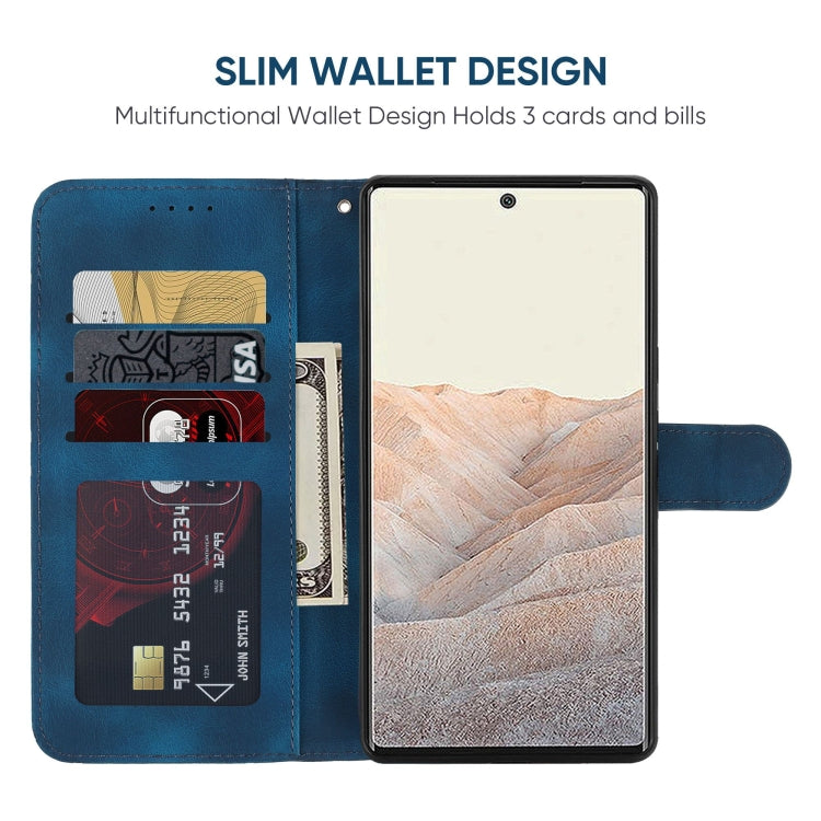 For Google Pixel 6 Skin Feel Geometric Lines Leather Phone Case