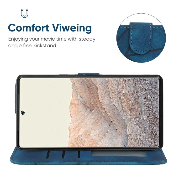 For Google Pixel 6 Skin Feel Geometric Lines Leather Phone Case