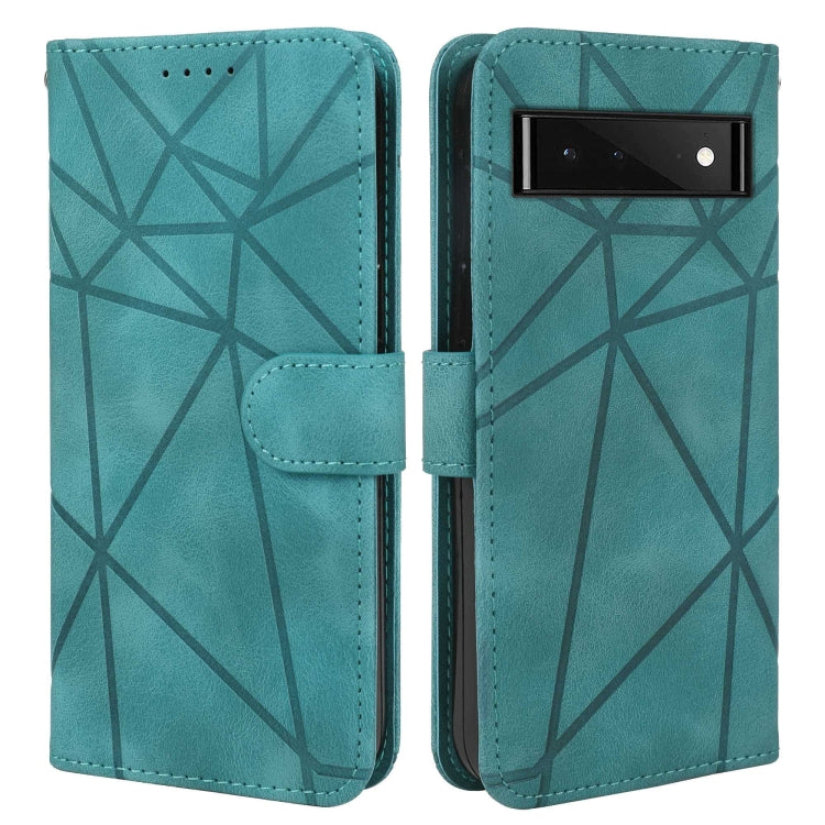 For Google Pixel 6 Skin Feel Geometric Lines Leather Phone Case