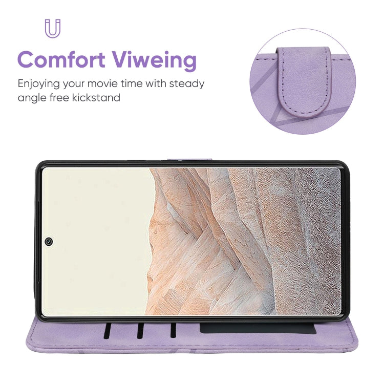 For Google Pixel 6 Skin Feel Geometric Lines Leather Phone Case