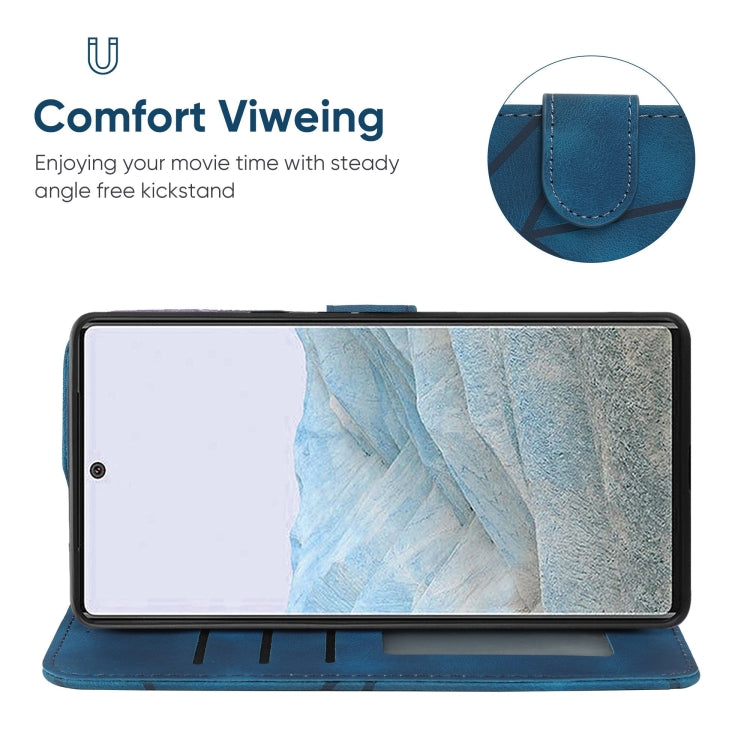 For Google Pixel 6 Pro Skin Feel Geometric Lines Leather Phone Case