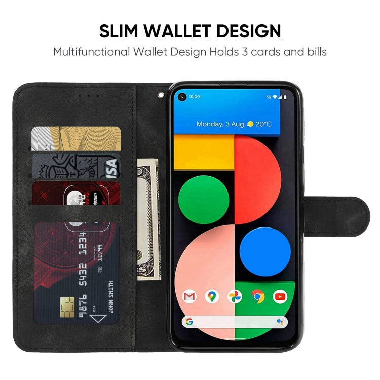 For Google Pixel 5a Skin Feel Geometric Lines Leather Phone Case