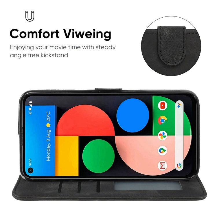 For Google Pixel 5a Skin Feel Geometric Lines Leather Phone Case