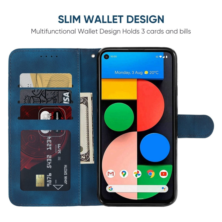For Google Pixel 5a Skin Feel Geometric Lines Leather Phone Case