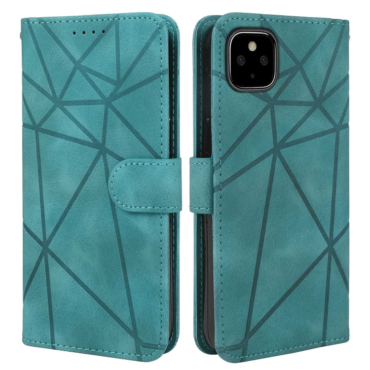 For Google Pixel 5a Skin Feel Geometric Lines Leather Phone Case