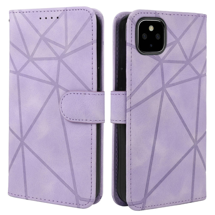 For Google Pixel 5a Skin Feel Geometric Lines Leather Phone Case