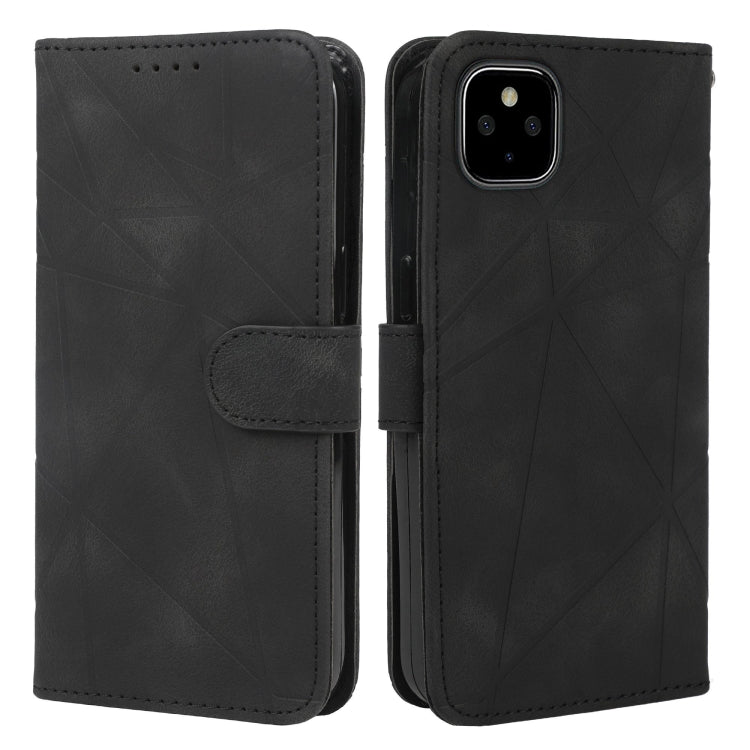 For Google Pixel 5 Skin Feel Geometric Lines Leather Phone Case