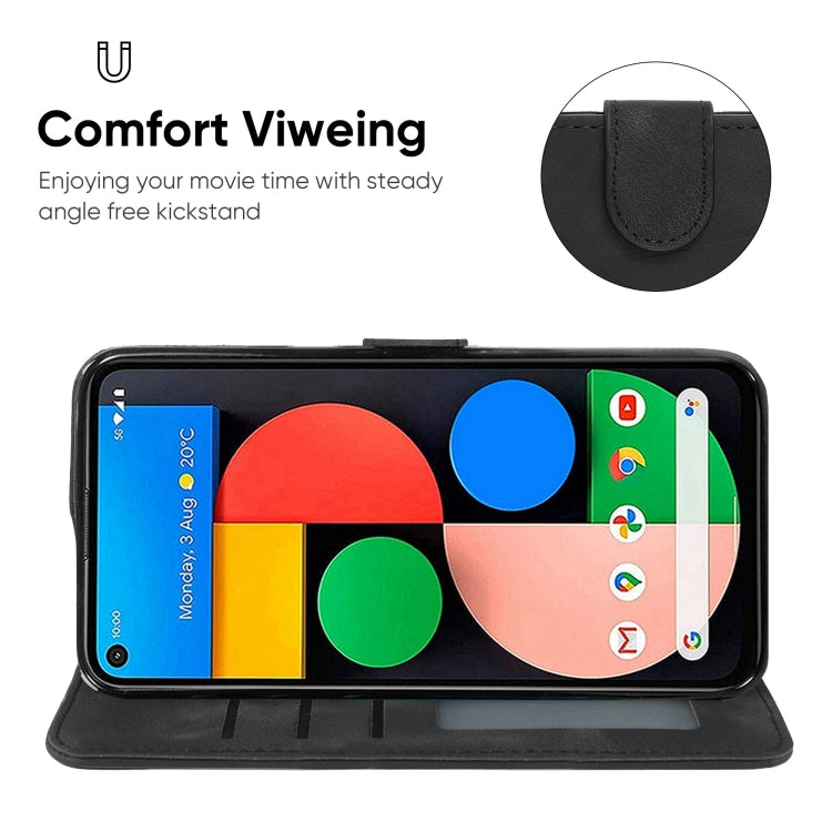For Google Pixel 5 Skin Feel Geometric Lines Leather Phone Case