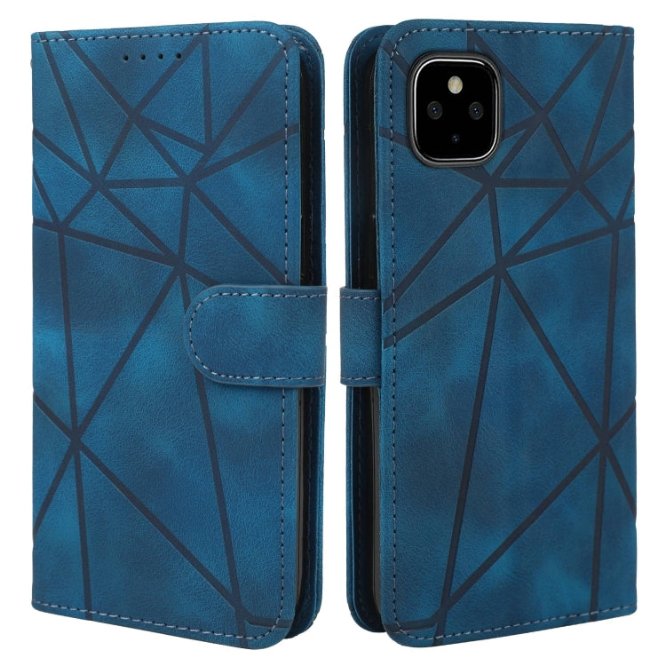 For Google Pixel 5 Skin Feel Geometric Lines Leather Phone Case