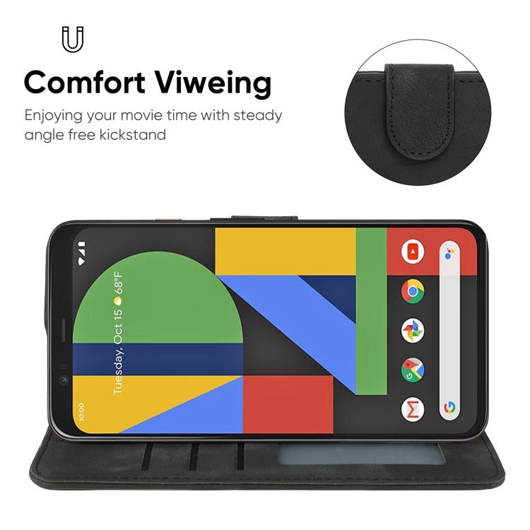For Google Pixel 4 XL Skin Feel Geometric Lines Leather Phone Case