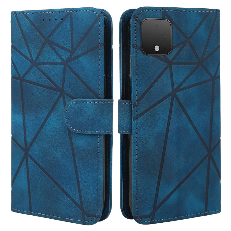 For Google Pixel 4 XL Skin Feel Geometric Lines Leather Phone Case