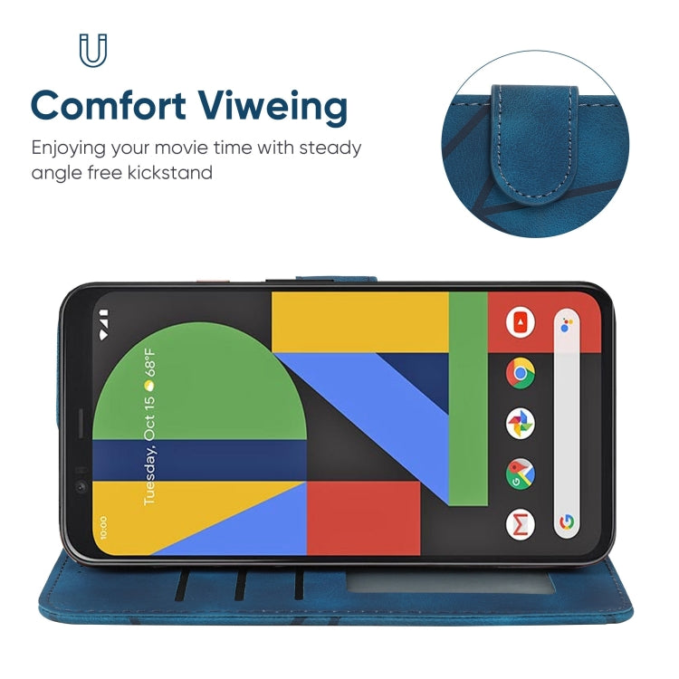 For Google Pixel 4 XL Skin Feel Geometric Lines Leather Phone Case