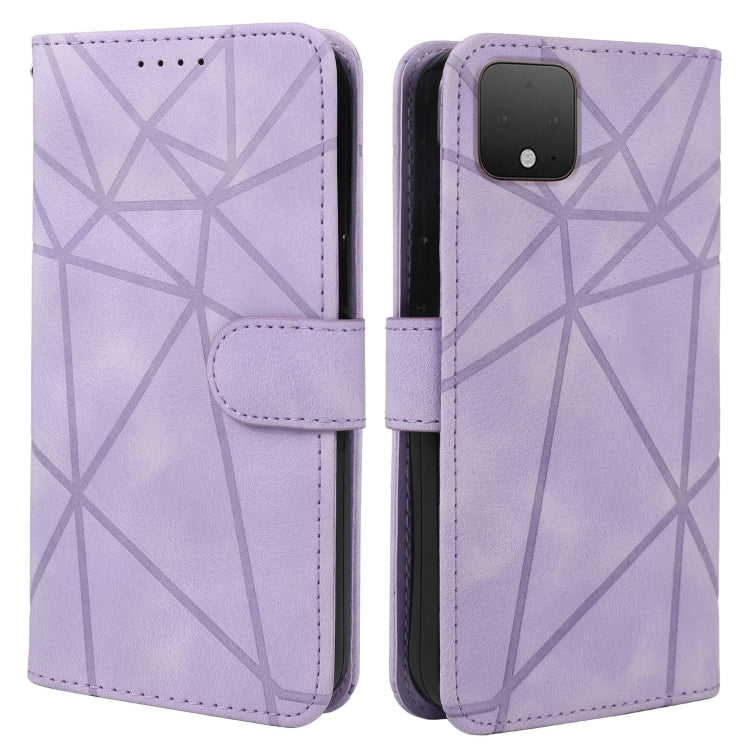 For Google Pixel 4 XL Skin Feel Geometric Lines Leather Phone Case