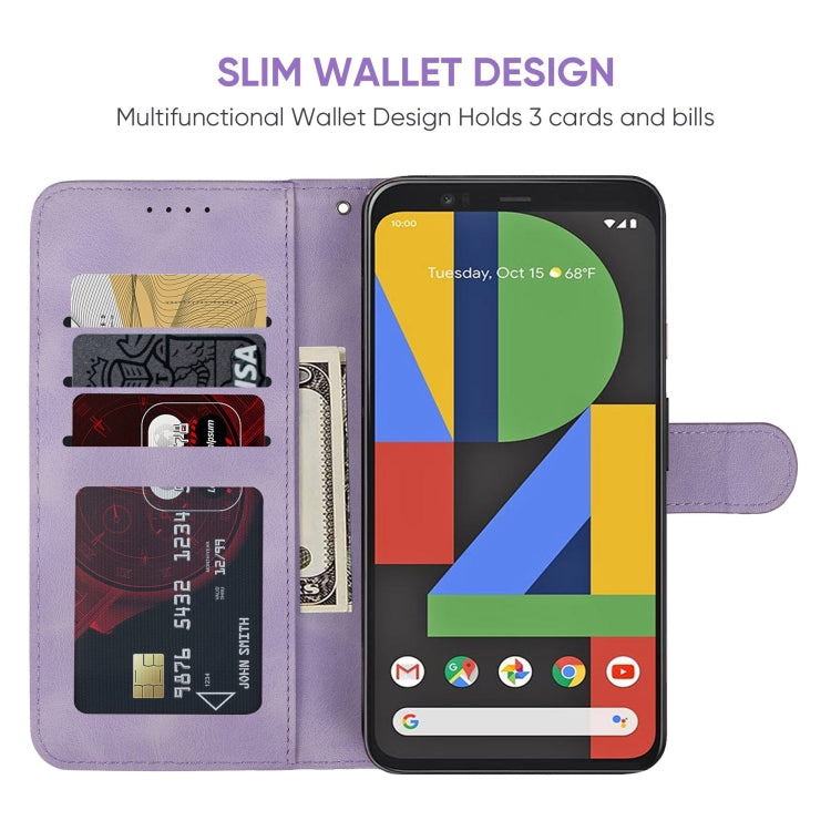 For Google Pixel 4 XL Skin Feel Geometric Lines Leather Phone Case