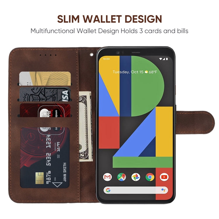 For Google Pixel 4 XL Skin Feel Geometric Lines Leather Phone Case