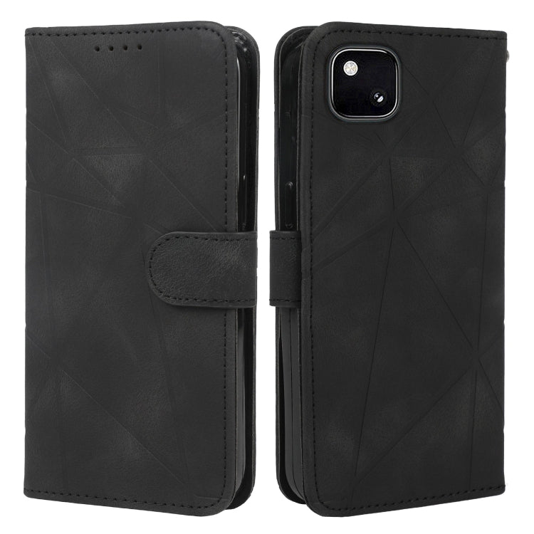 For Google Pixel 4a 4G Skin Feel Geometric Lines Leather Phone Case