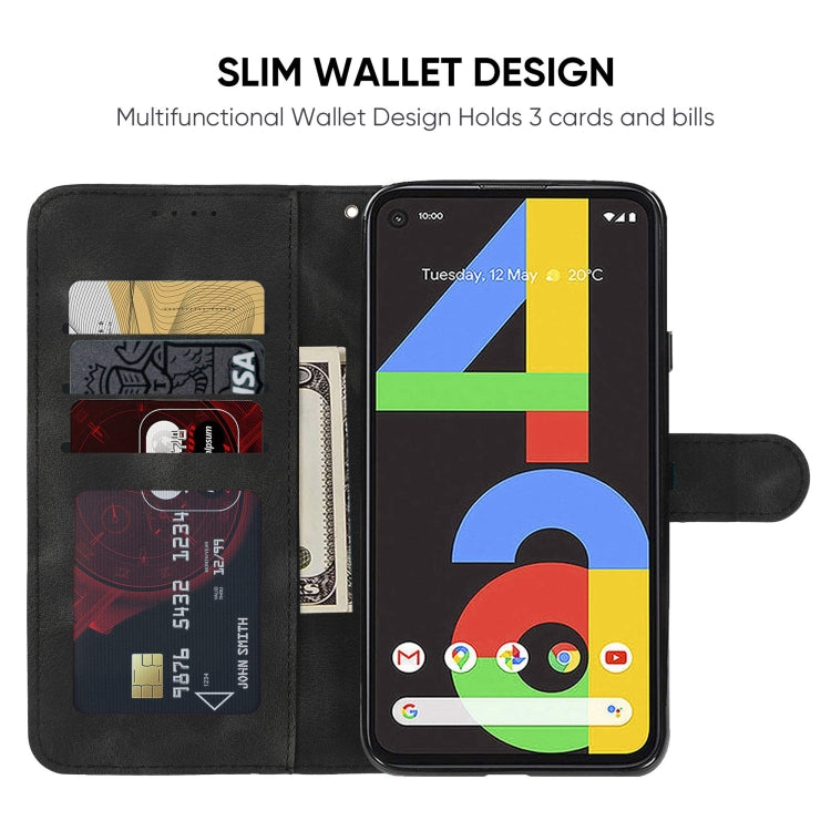 For Google Pixel 4a 4G Skin Feel Geometric Lines Leather Phone Case