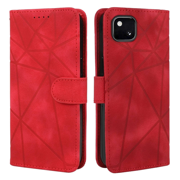 For Google Pixel 4a 4G Skin Feel Geometric Lines Leather Phone Case