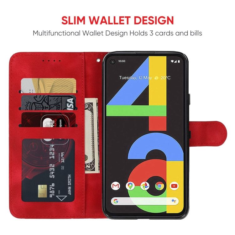 For Google Pixel 4a 4G Skin Feel Geometric Lines Leather Phone Case