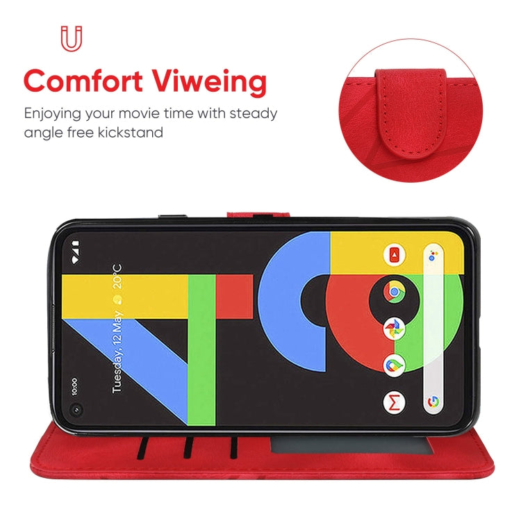 For Google Pixel 4a 4G Skin Feel Geometric Lines Leather Phone Case