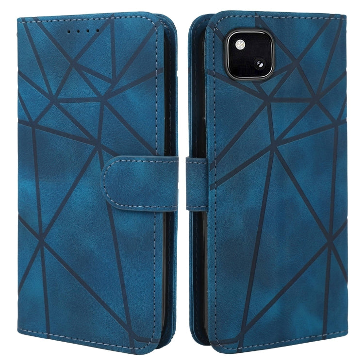 For Google Pixel 4a 4G Skin Feel Geometric Lines Leather Phone Case