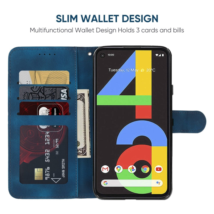 For Google Pixel 4a 4G Skin Feel Geometric Lines Leather Phone Case