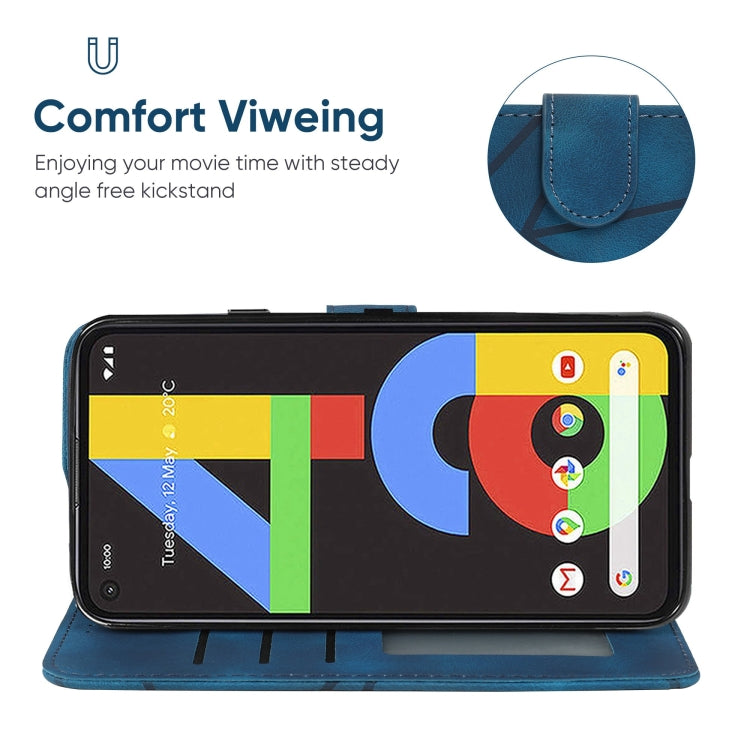 For Google Pixel 4a 4G Skin Feel Geometric Lines Leather Phone Case