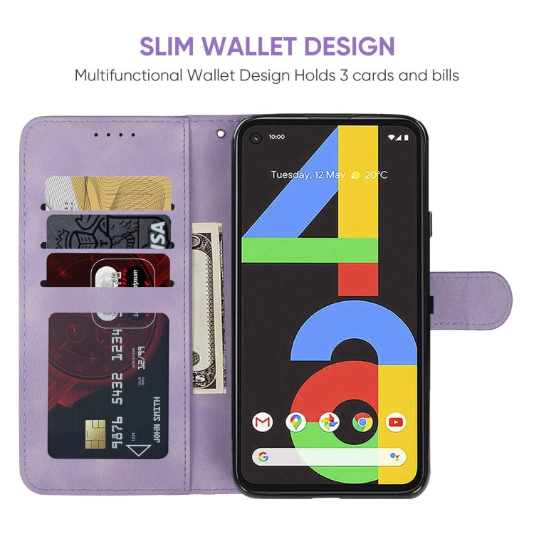 For Google Pixel 4a 4G Skin Feel Geometric Lines Leather Phone Case