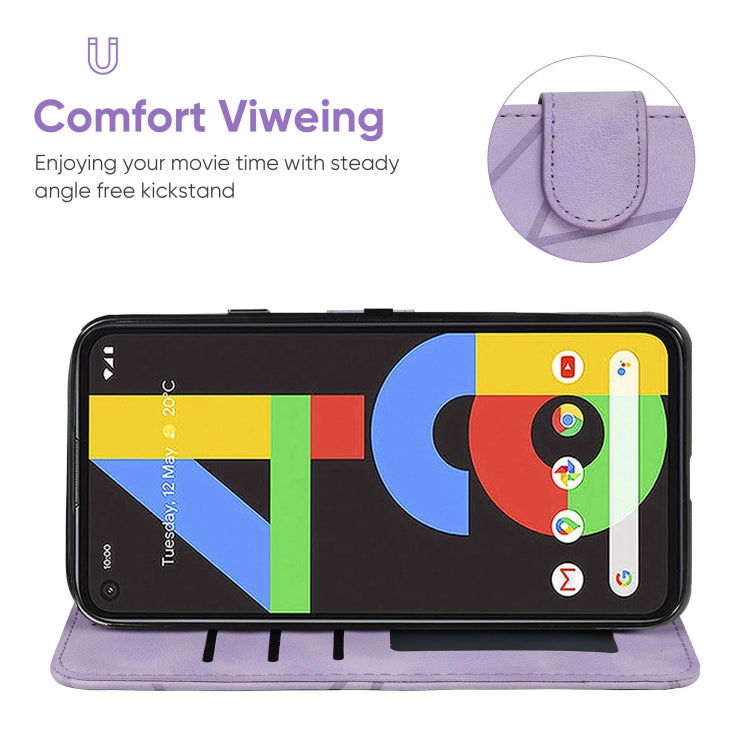 For Google Pixel 4a 4G Skin Feel Geometric Lines Leather Phone Case