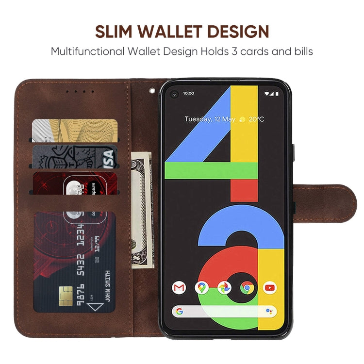 For Google Pixel 4a 4G Skin Feel Geometric Lines Leather Phone Case