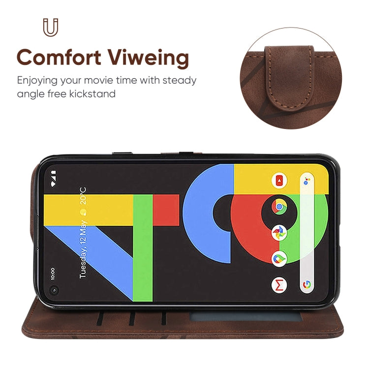 For Google Pixel 4a 4G Skin Feel Geometric Lines Leather Phone Case