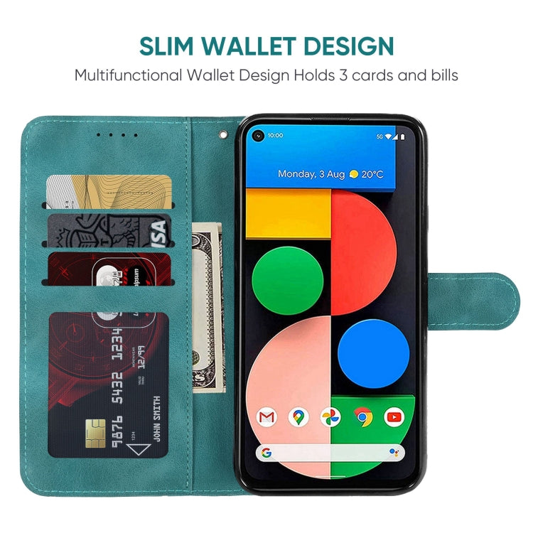 For Google Pixel 4a 5G Skin Feel Geometric Lines Leather Phone Case