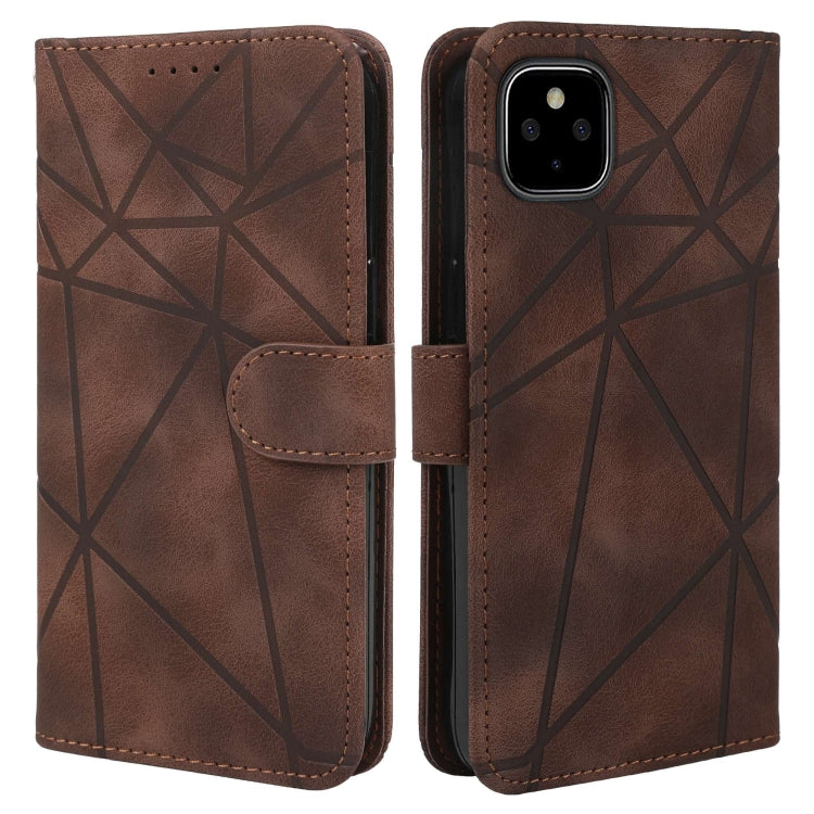 For Google Pixel 4a 5G Skin Feel Geometric Lines Leather Phone Case
