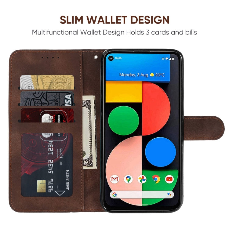 For Google Pixel 4a 5G Skin Feel Geometric Lines Leather Phone Case